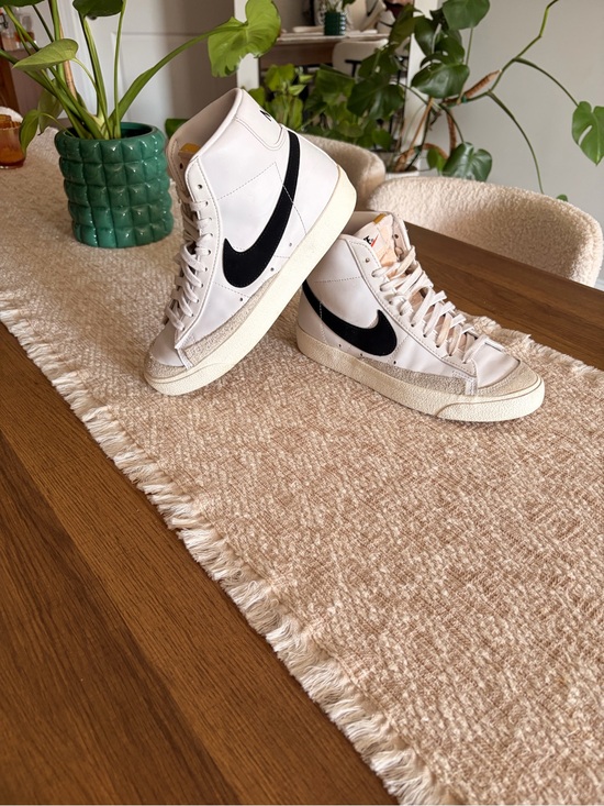 Nike Shoes - Nike White High-Top Sneakers with Black Swoosh